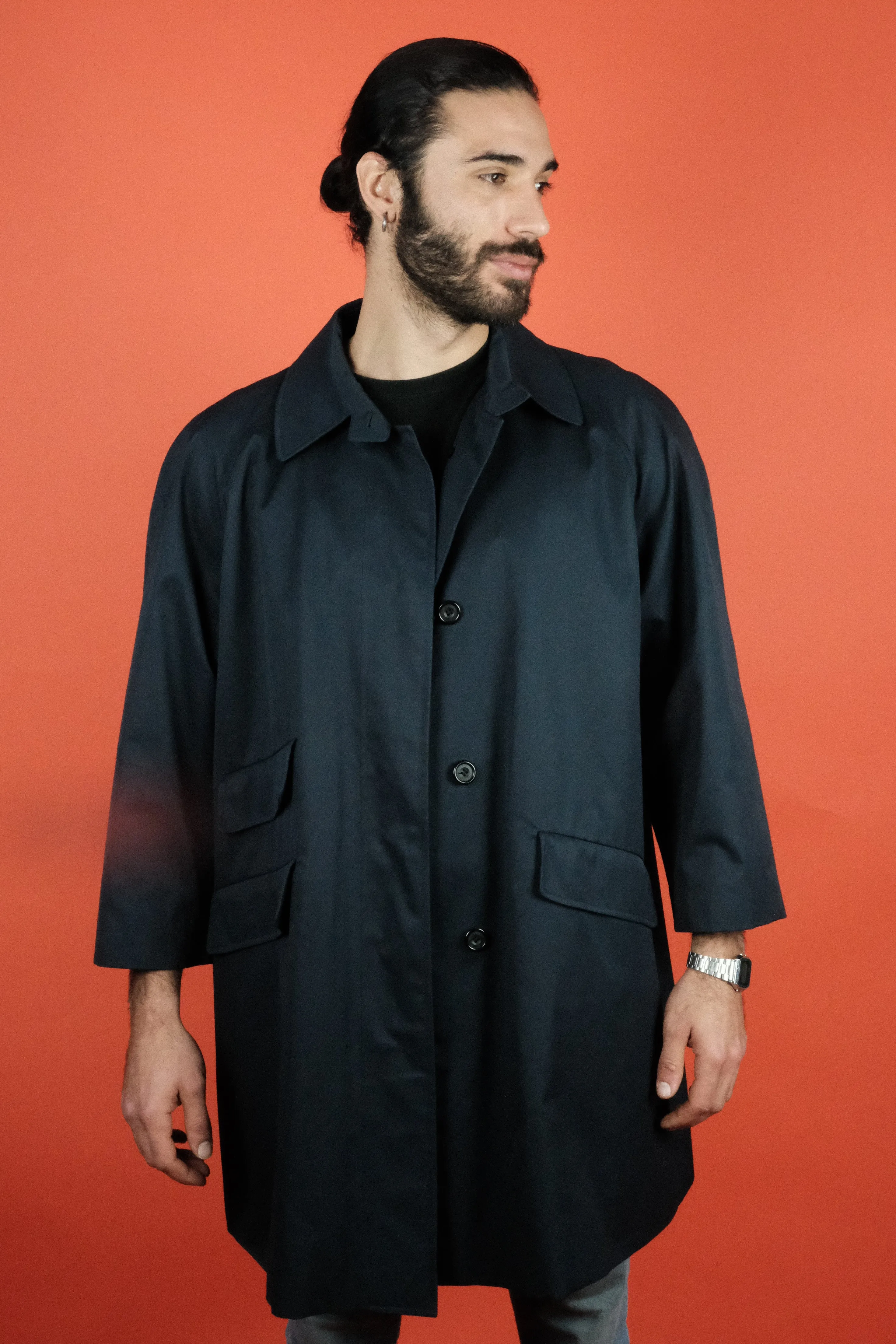 Aquascutum 'Made in England' Navy Coat Short