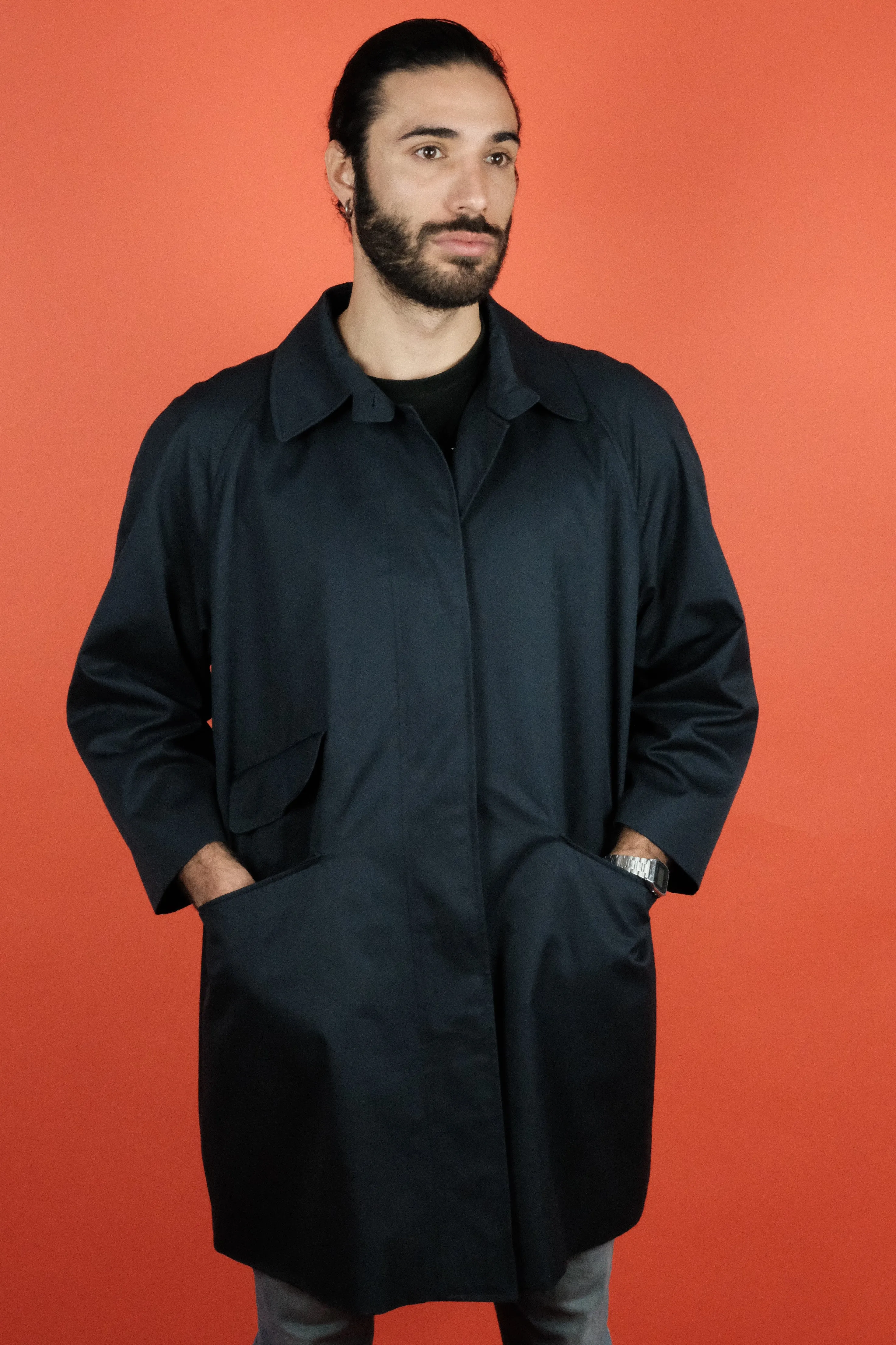 Aquascutum 'Made in England' Navy Coat Short