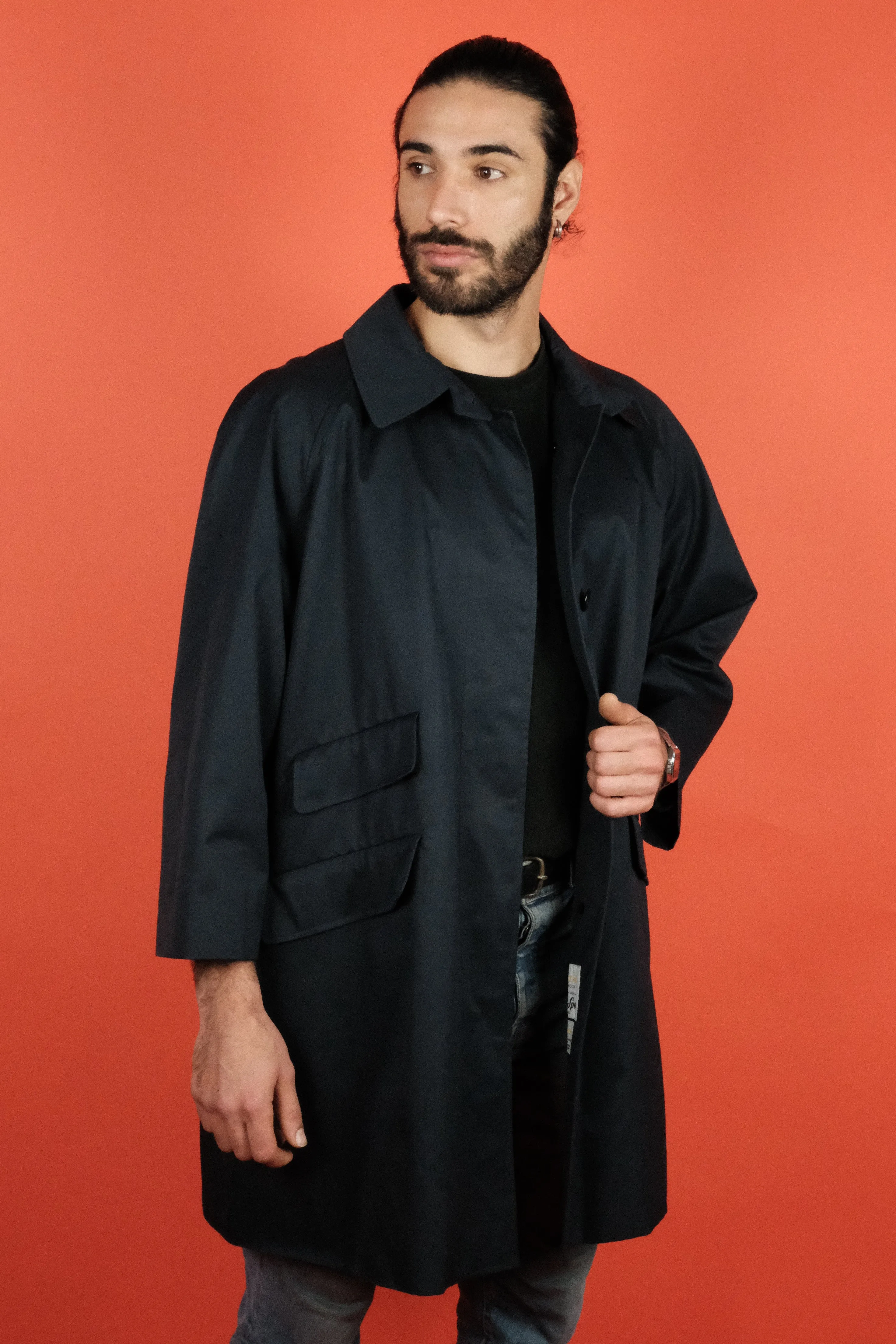 Aquascutum 'Made in England' Navy Coat Short