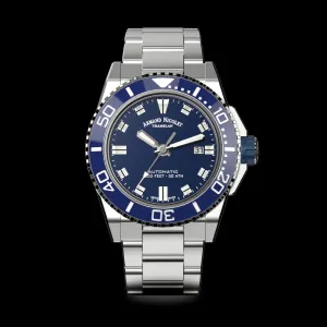ARMAND NICOLET JS9-44 MEN'S AUTOMATIC STEEL BRACELET BLUE DIAL WATCH