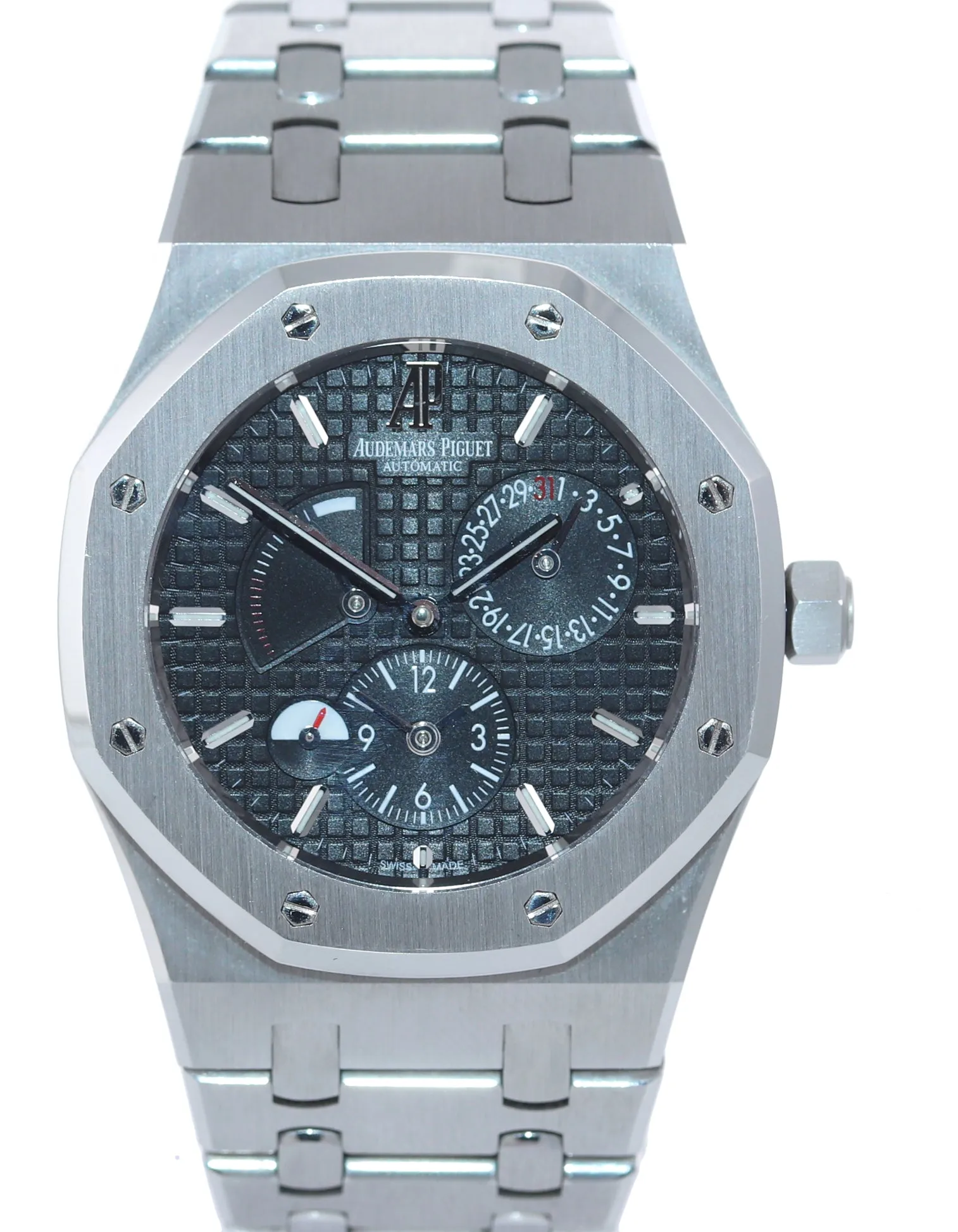 Audemars Piguet AP Royal Oak 39 Dual Time Power Reserve Black 26120 Watch Box