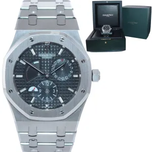 Audemars Piguet AP Royal Oak 39 Dual Time Power Reserve Black 26120 Watch Box