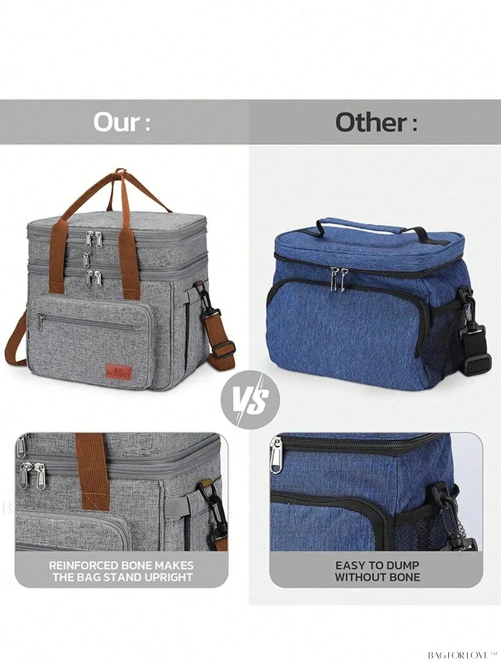 BagForLove - Double-Layer Picnic and Camping Essential Insulated Leakproof Cooler