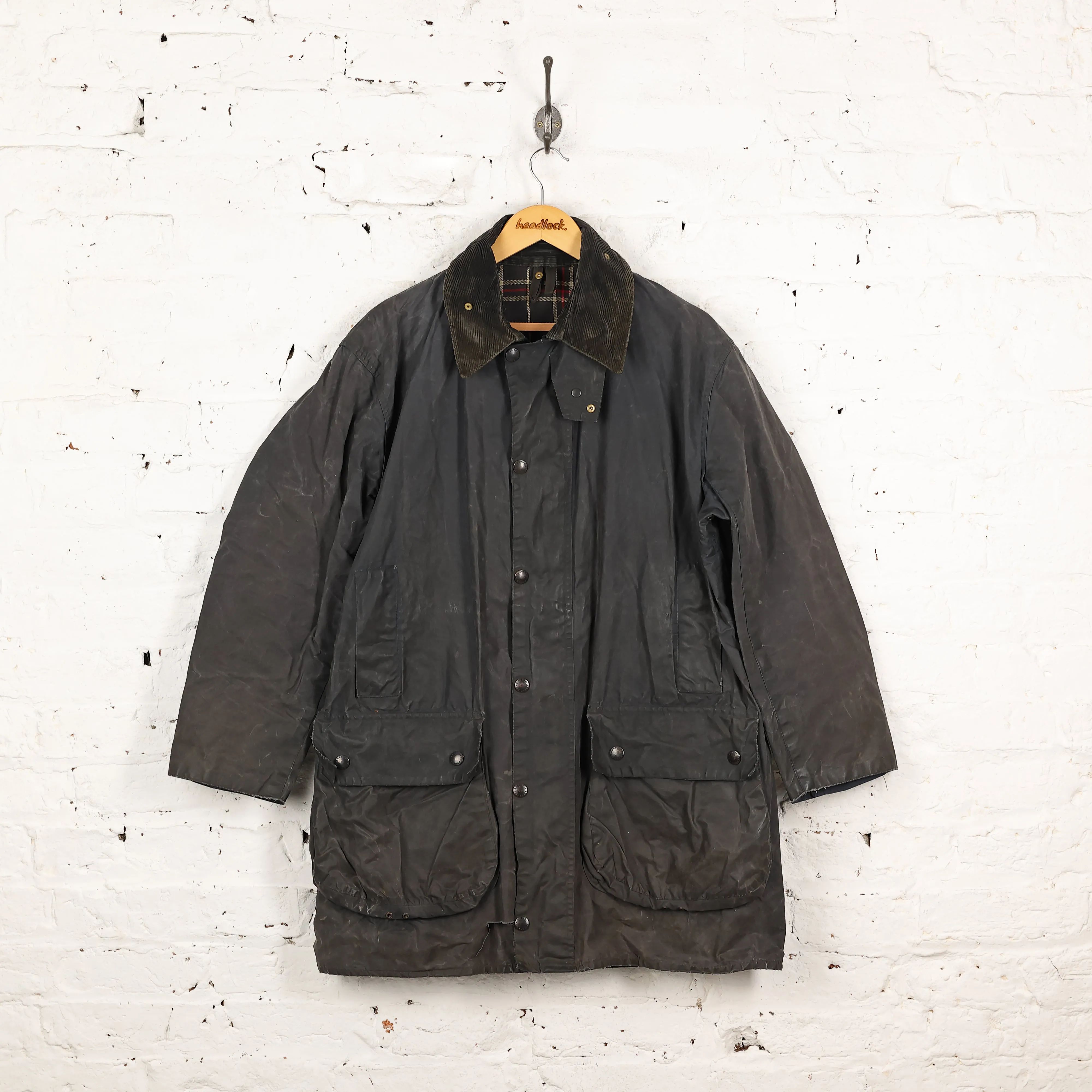 Barbour Border Wax Jacket - Blue - M