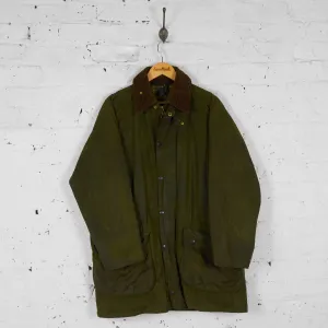 Barbour Border Wax Jacket Coat - Green - M