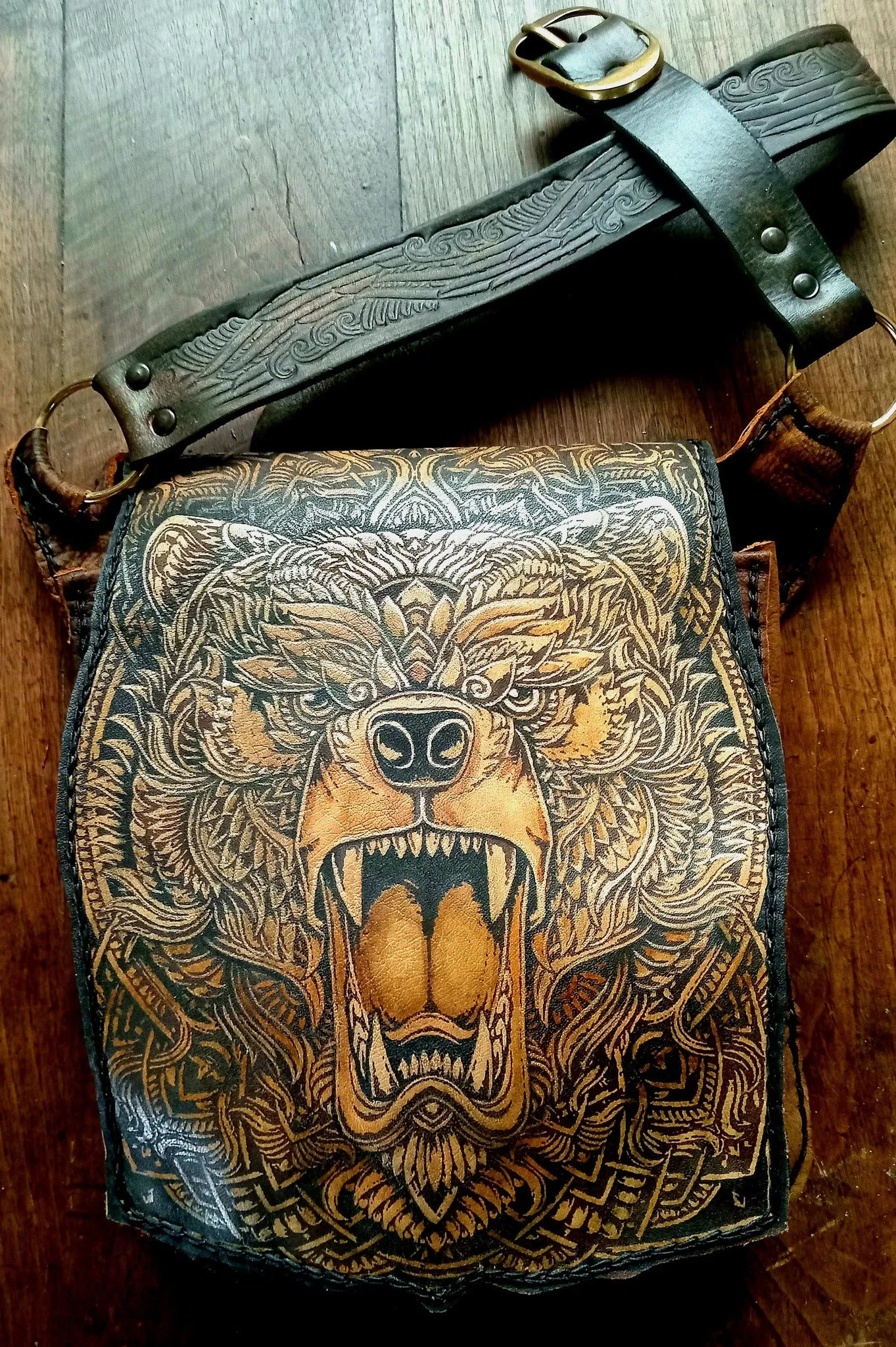 Bear Leather Bag