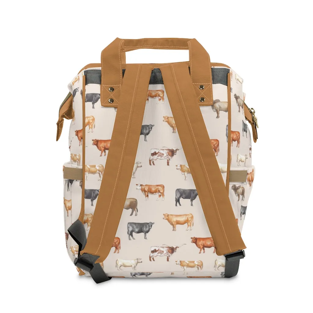 Beef Cows Diaper Bag in Cream