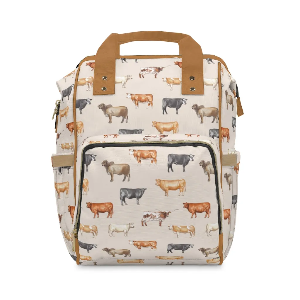 Beef Cows Diaper Bag in Cream