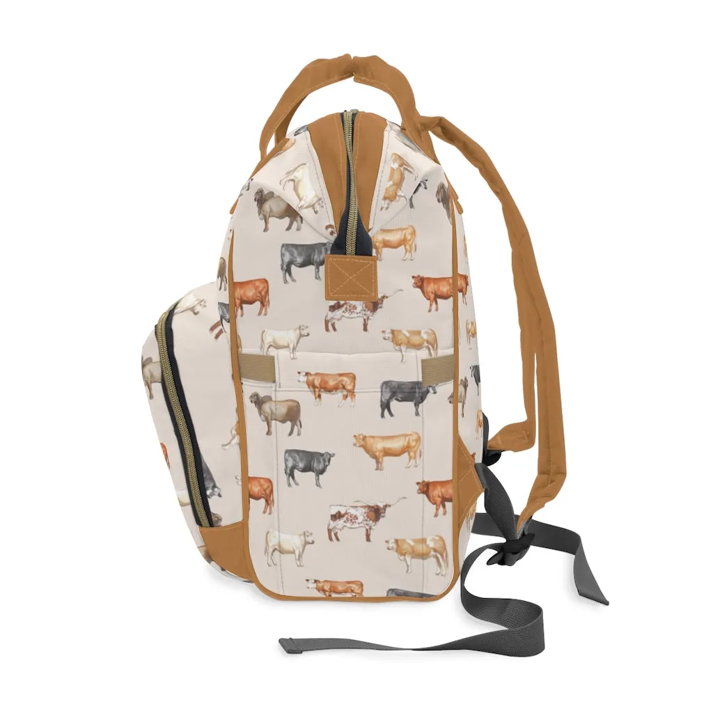 Beef Cows Diaper Bag in Cream