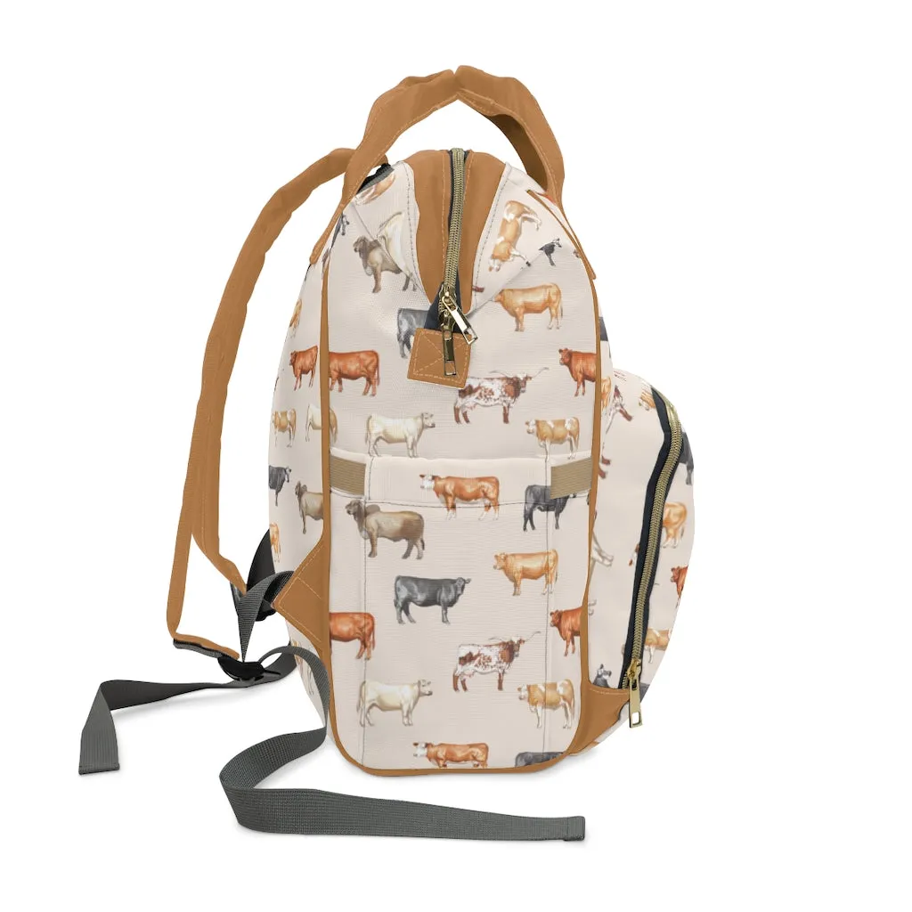 Beef Cows Diaper Bag in Cream