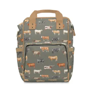 Beef Cows Diaper Bag in Green