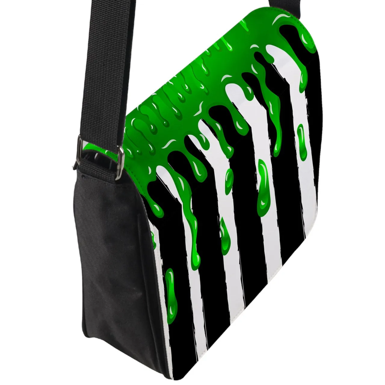 Beetlejuice Strip Slime Bag Flap Closure Messenger Bag (L)