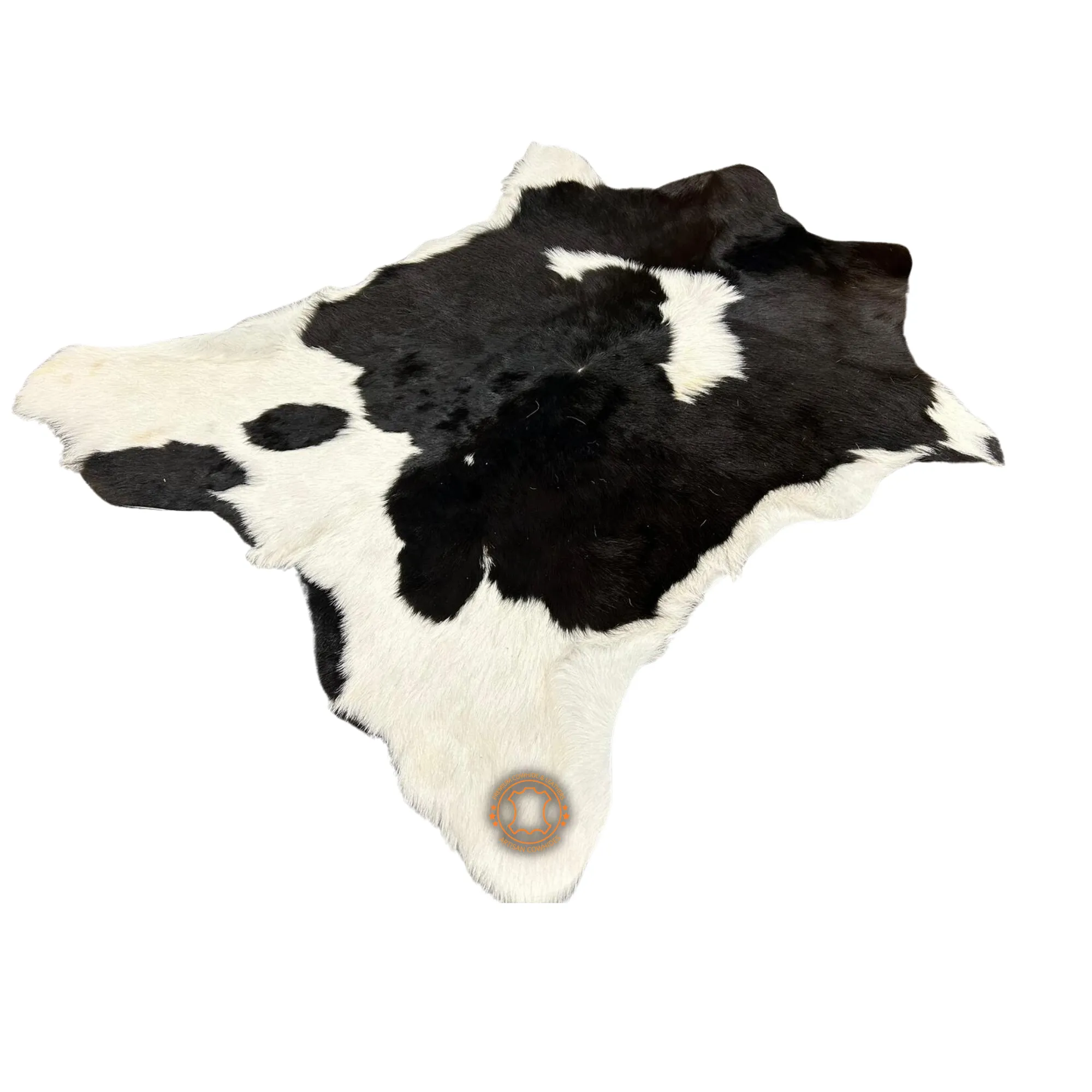 Black & white Calfskin Rug * Size 34 x 32 inches  - Premium Quality Cowhide Rug