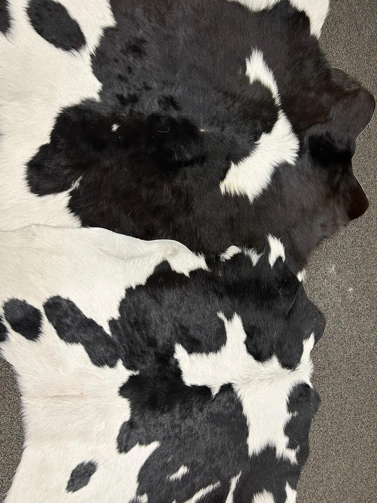 Black & white Calfskin Rug * Size 34 x 32 inches  - Premium Quality Cowhide Rug