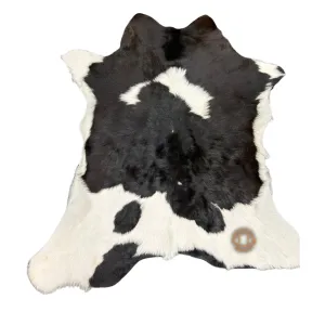 Black & white Calfskin Rug * Size 34 x 32 inches  - Premium Quality Cowhide Rug