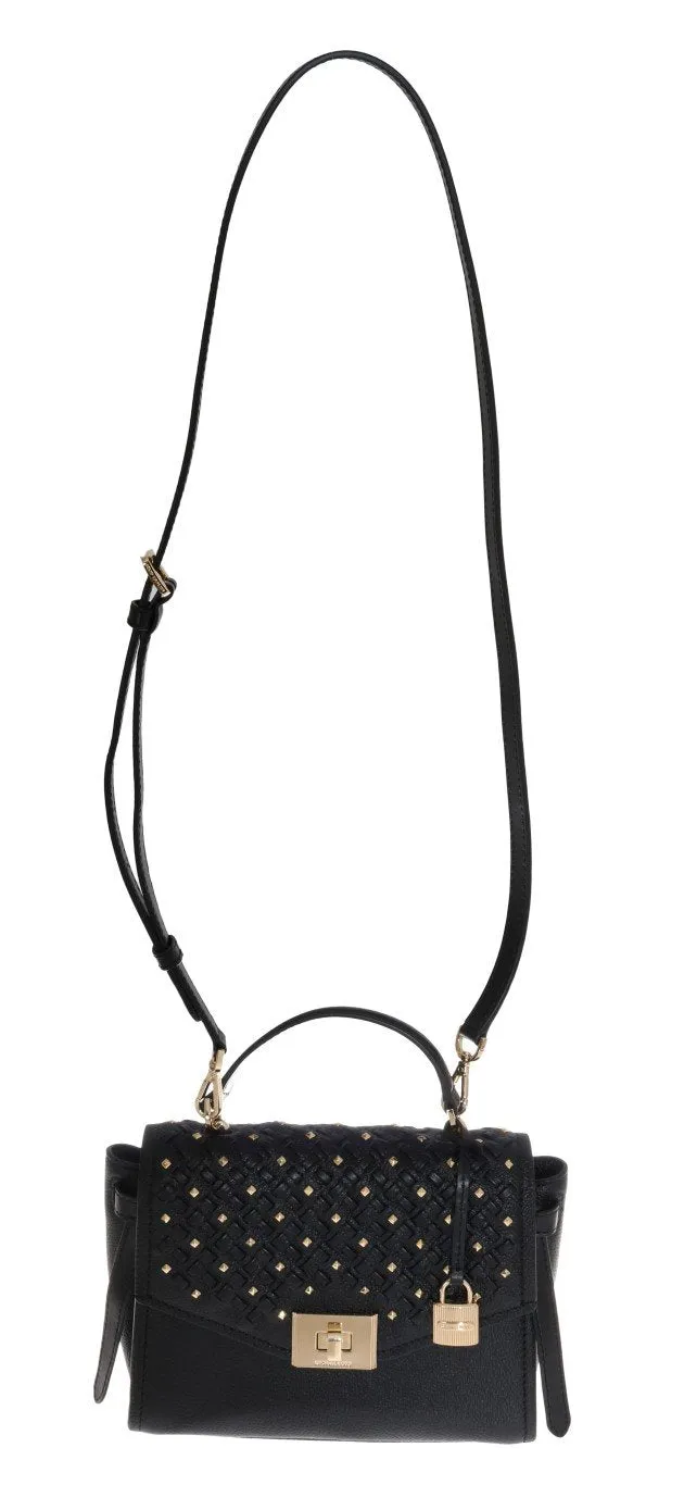 Black CASSIE Leather Messenger Bag