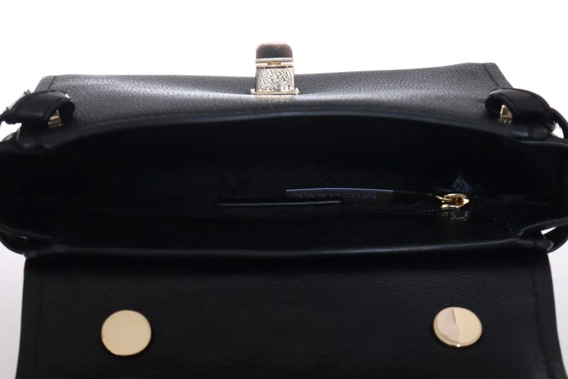 Black CASSIE Leather Messenger Bag