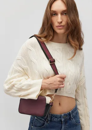 Black Strap Burgundy Camera Bag