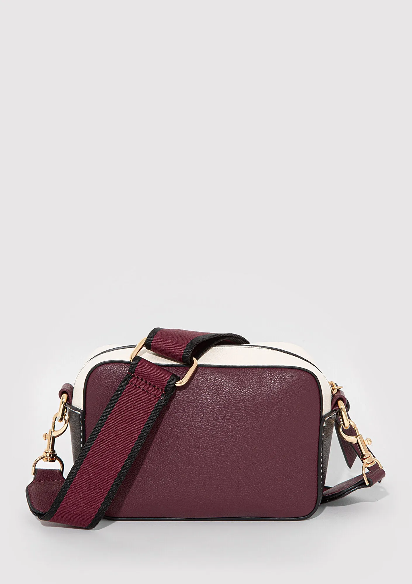 Black Strap Burgundy Camera Bag
