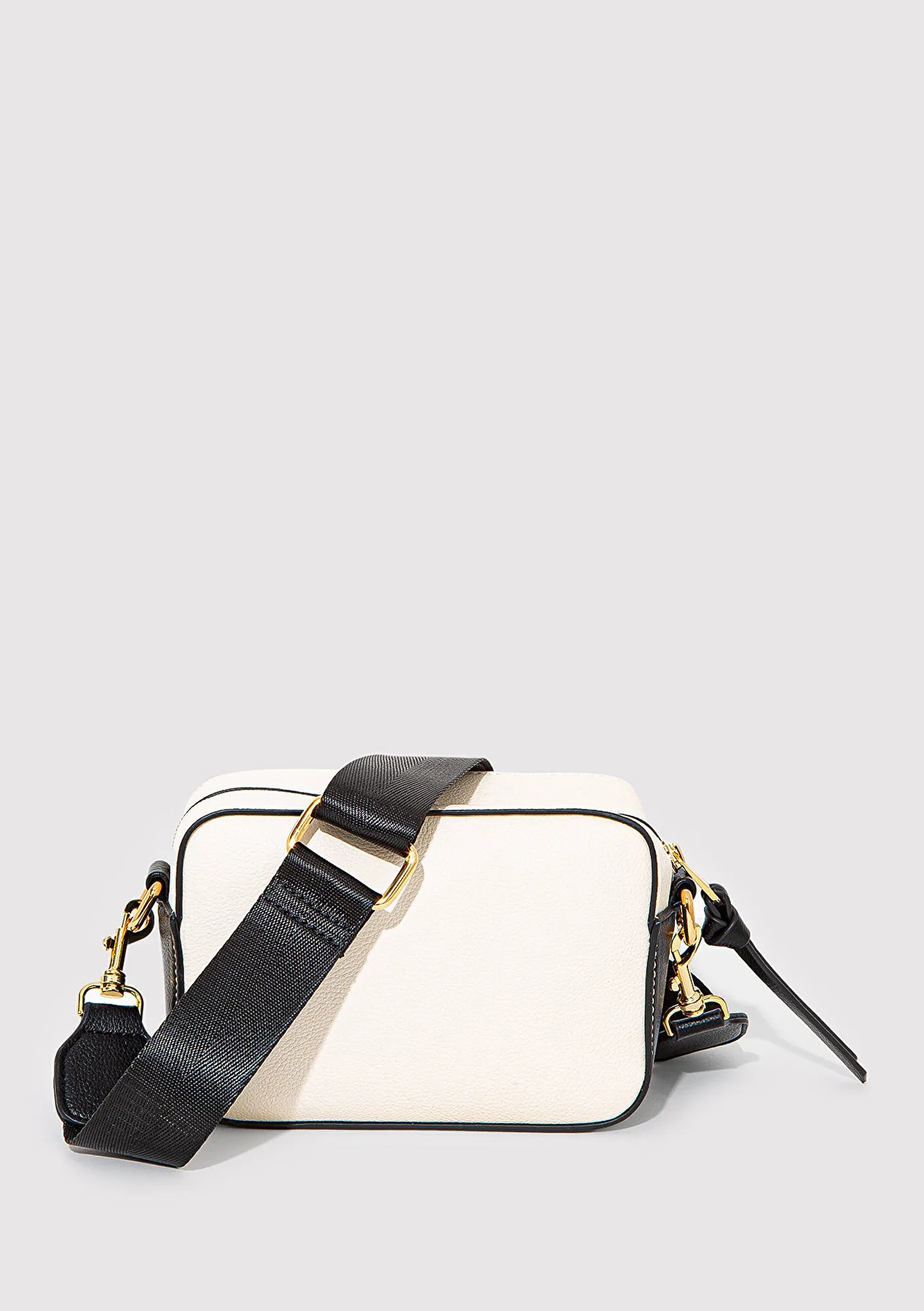 Black Strap Ecru Messenger Bag