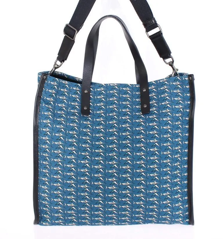 Blue denim tote bag