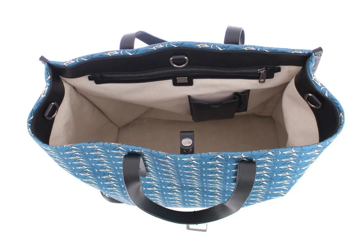 Blue denim tote bag