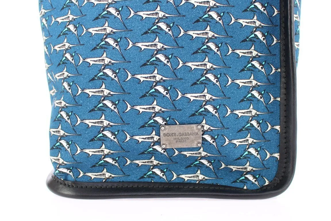 Blue denim tote bag