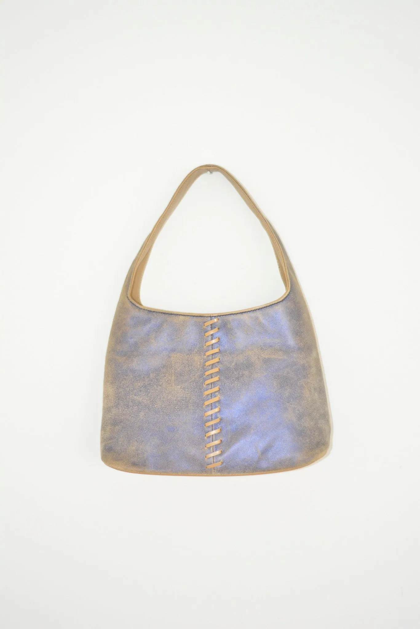 Blue Lace Up Suede Purse