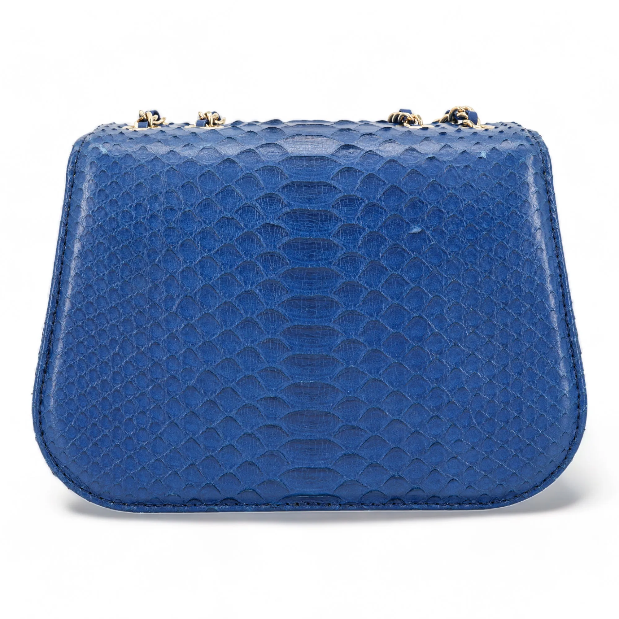 Blue Python Chain Mini Messenger Bag