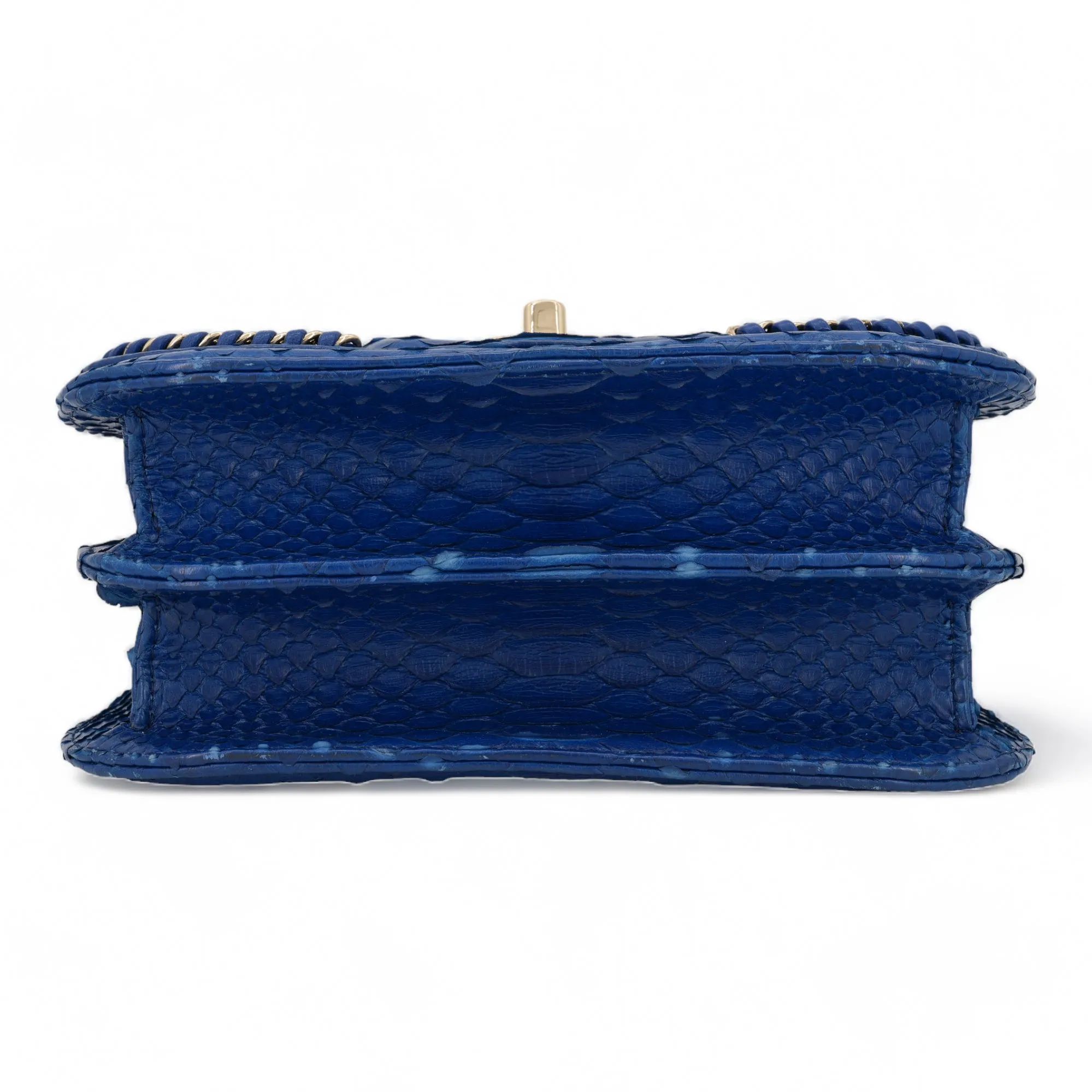 Blue Python Chain Mini Messenger Bag