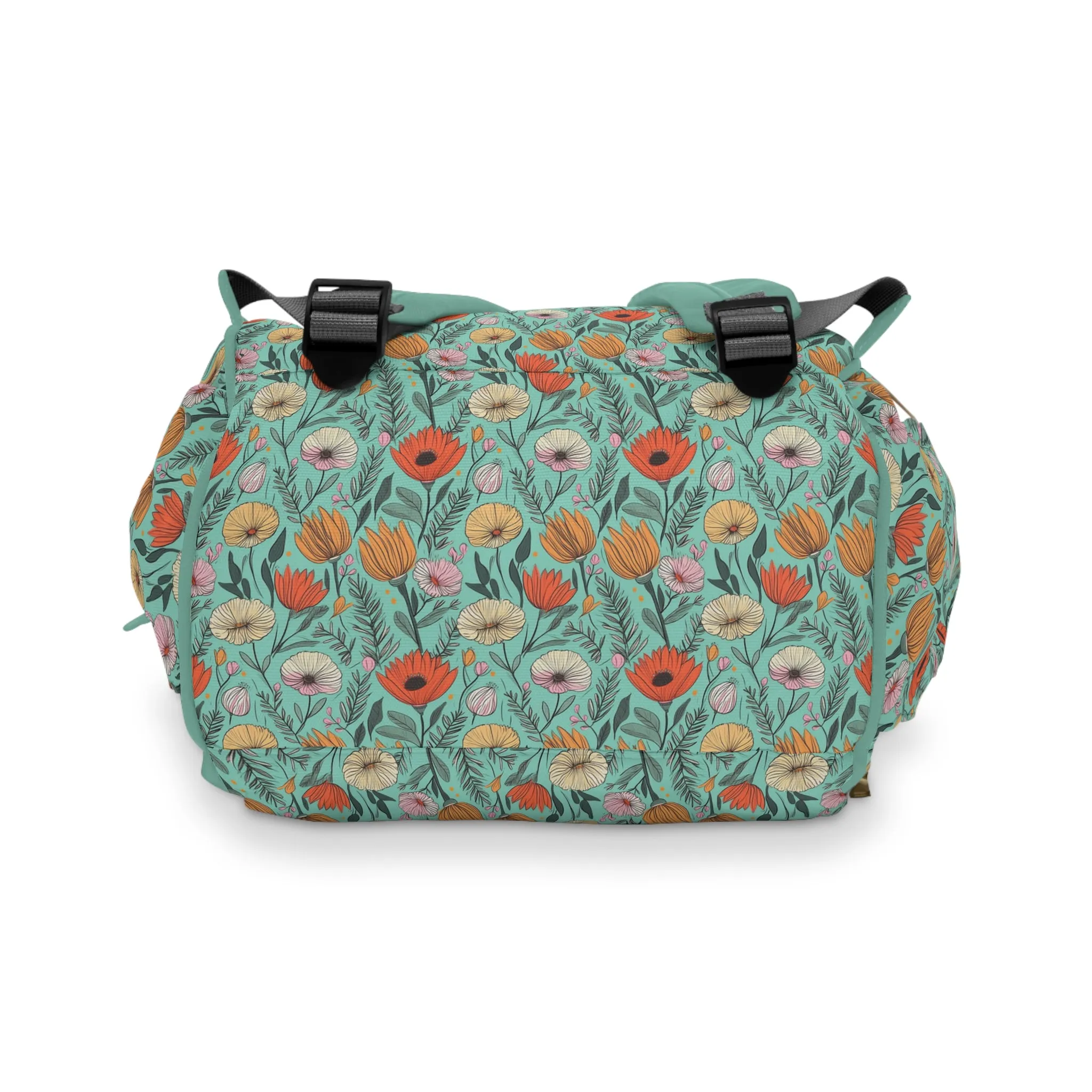 Boho Floral Diaper Backpack - Multifunctional & Spacious Floral Baby Bag for Trendy Parents