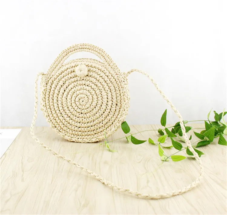 Boho Woven Straw Crossbody Bag