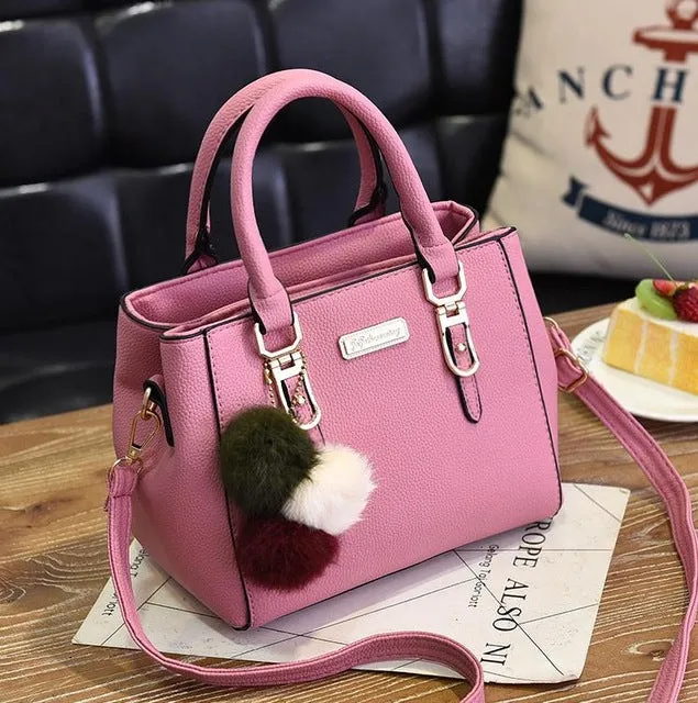 Bolsa de luxo feminina sacos de ombro de bola de cabelo sacos de mão das senhoras sacos de mensageiro de couro do vintage mão feminina sacos de bolso