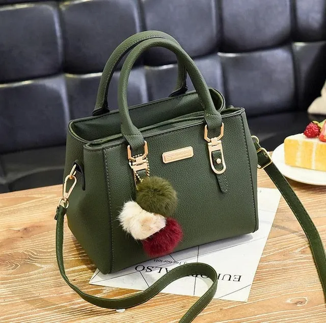Bolsa de luxo feminina sacos de ombro de bola de cabelo sacos de mão das senhoras sacos de mensageiro de couro do vintage mão feminina sacos de bolso