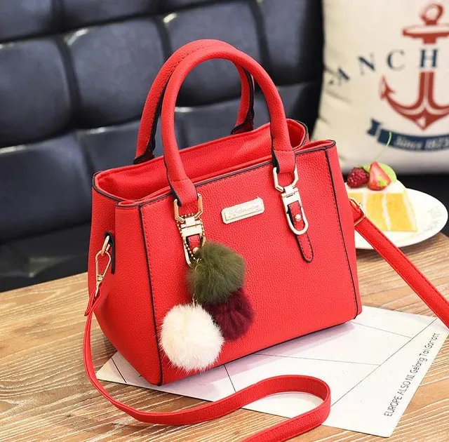 Bolsa de luxo feminina sacos de ombro de bola de cabelo sacos de mão das senhoras sacos de mensageiro de couro do vintage mão feminina sacos de bolso