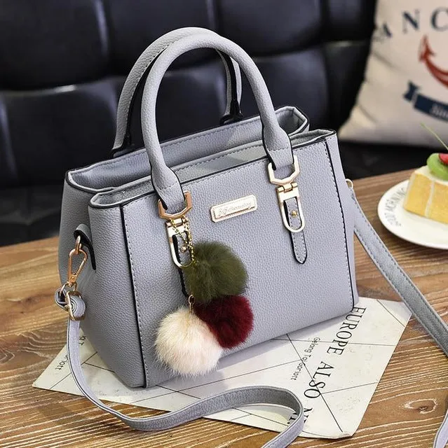 Bolsa de luxo feminina sacos de ombro de bola de cabelo sacos de mão das senhoras sacos de mensageiro de couro do vintage mão feminina sacos de bolso