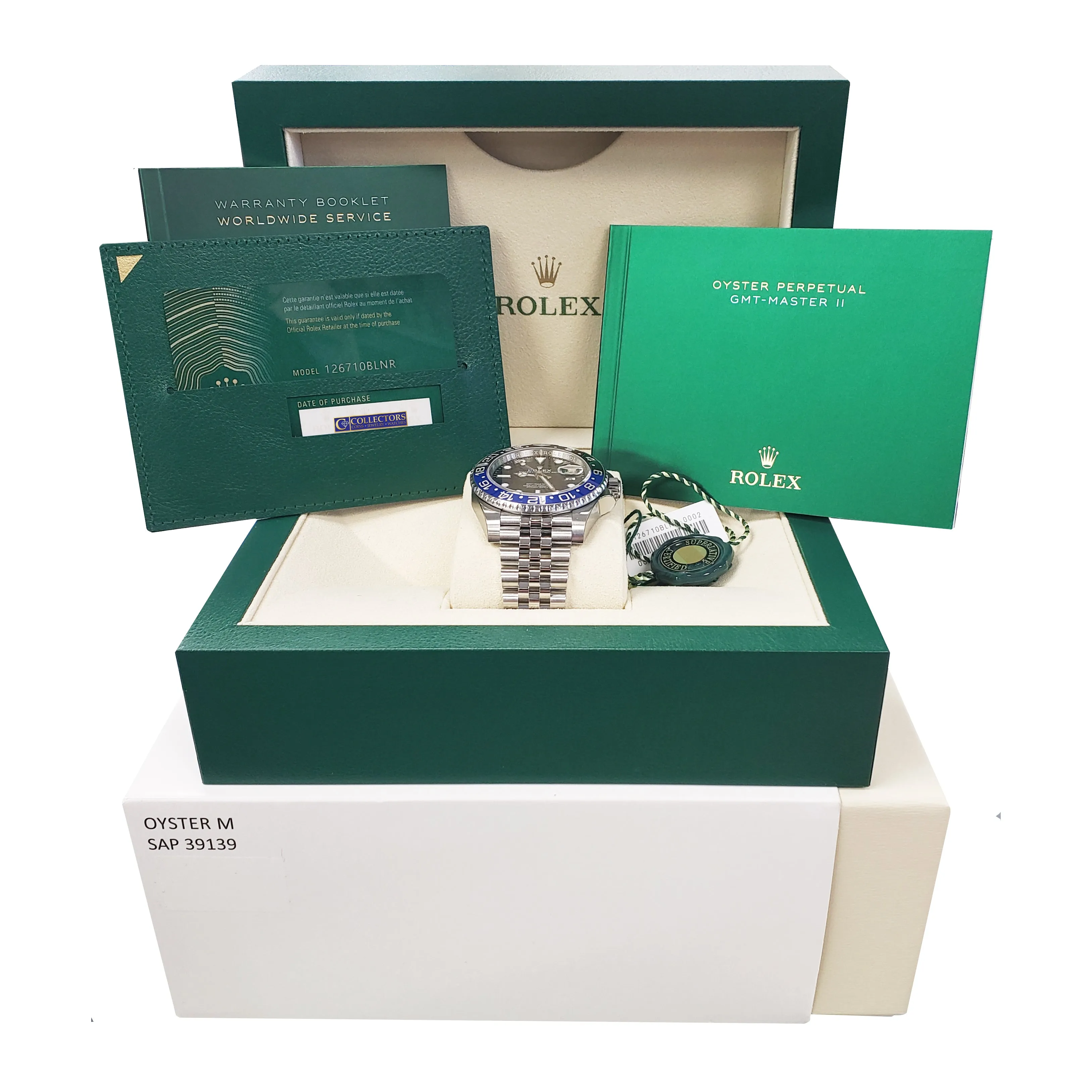 BRAND NEW STICKERED Rolex GMT-Master II Batman Black Blue SS Ceramic 126710 BLNR