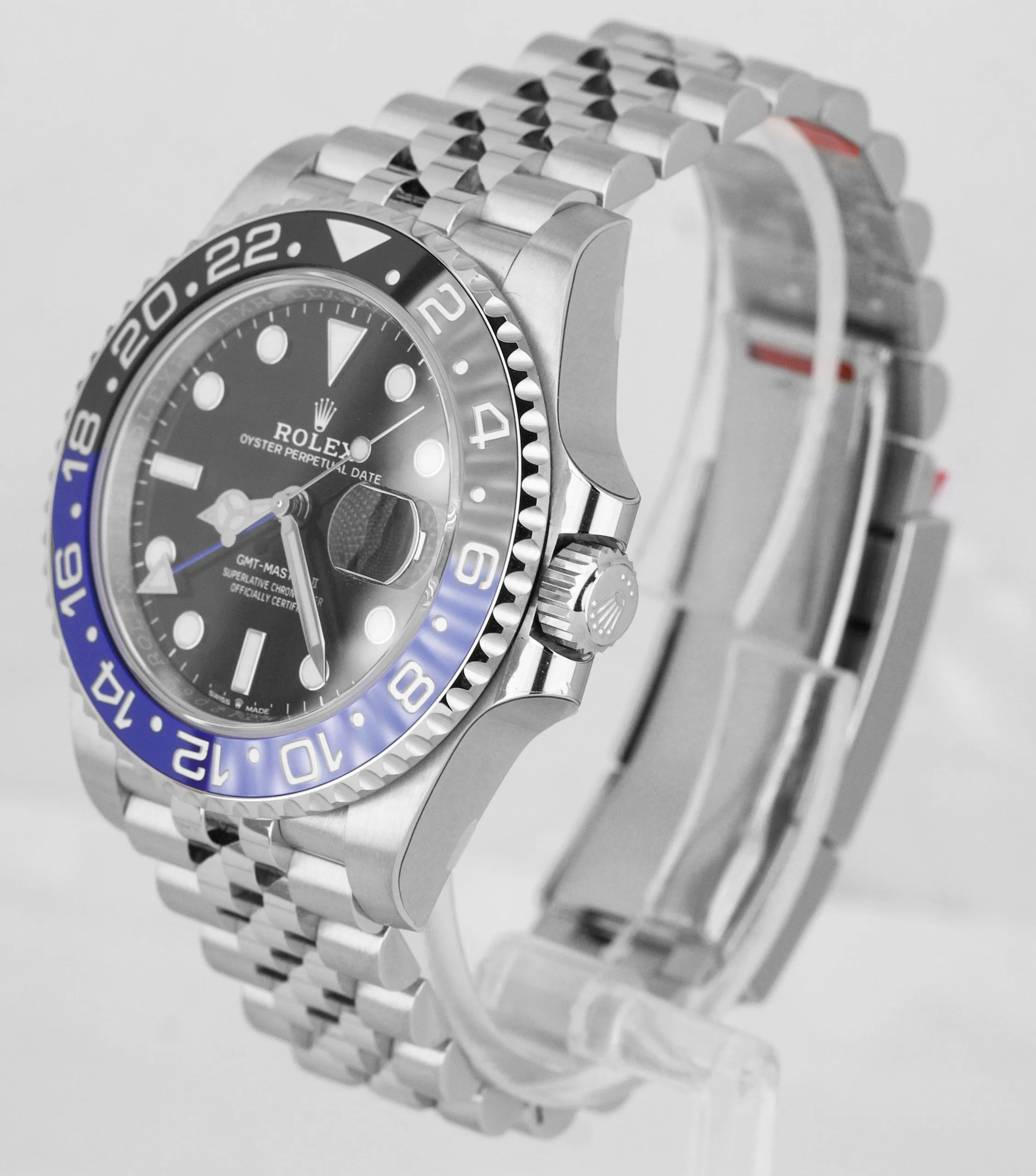 BRAND NEW STICKERED Rolex GMT-Master II Batman Black Blue SS Ceramic 126710 BLNR