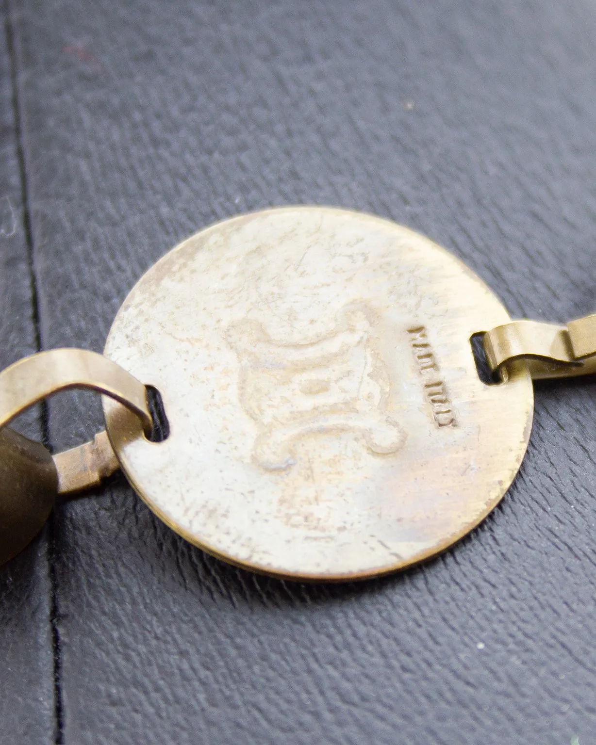 Bronzed Metal Coin Necklace and Bracelet Set