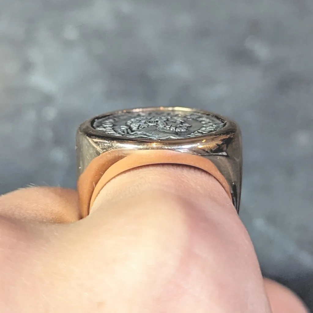 Bulgari Ancient Coin 18 Karat Rose Gold Monete Roman Unisex Signet Ring
