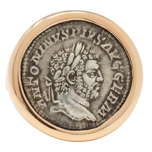 Bulgari Ancient Coin 18 Karat Rose Gold Monete Roman Unisex Signet Ring