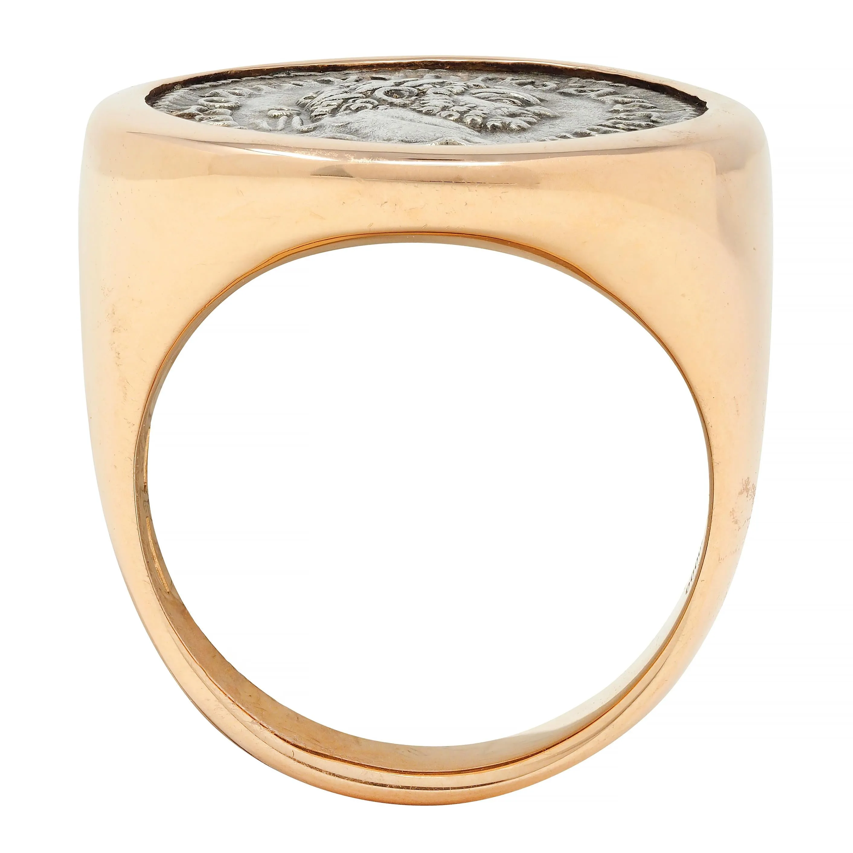 Bulgari Ancient Coin 18 Karat Rose Gold Monete Roman Unisex Signet Ring