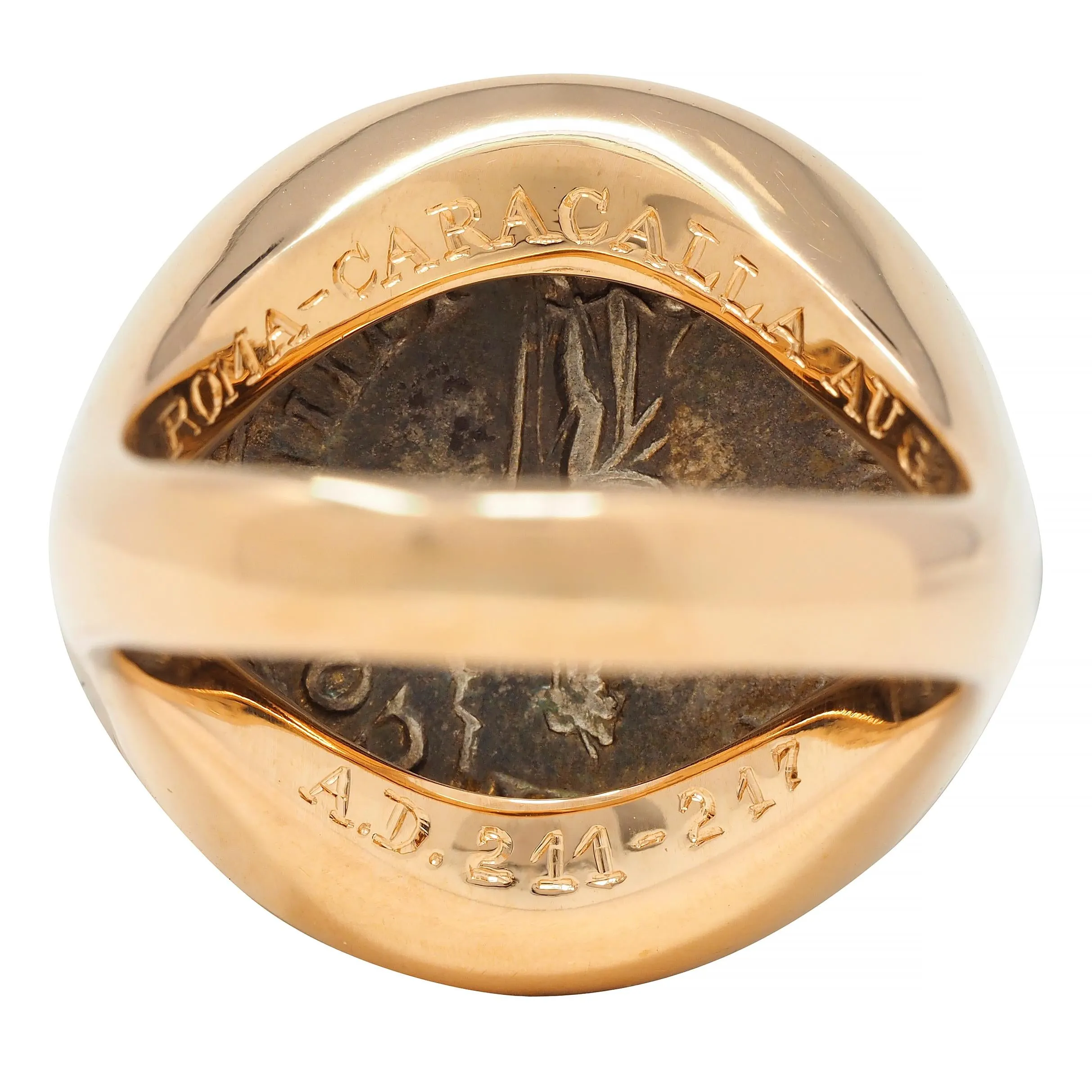 Bulgari Ancient Coin 18 Karat Rose Gold Monete Roman Unisex Signet Ring
