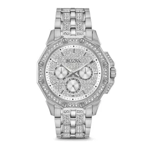 Bulova Octava Mens Chronograph Stainless Steel Crystal Watch