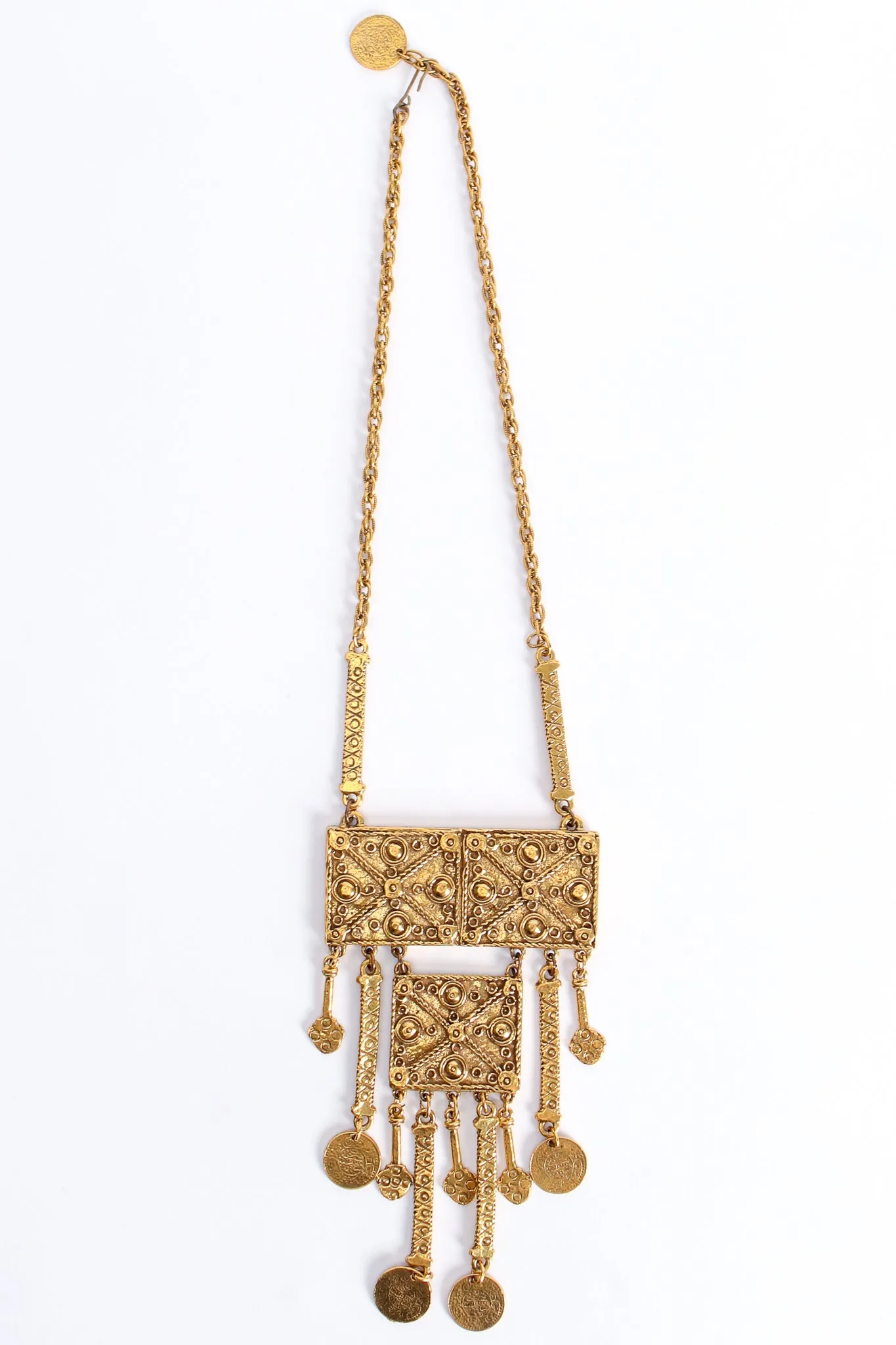 Byzantine Plate Coin Drop Necklace