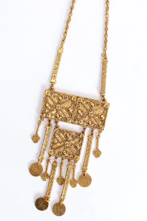 Byzantine Plate Coin Drop Necklace