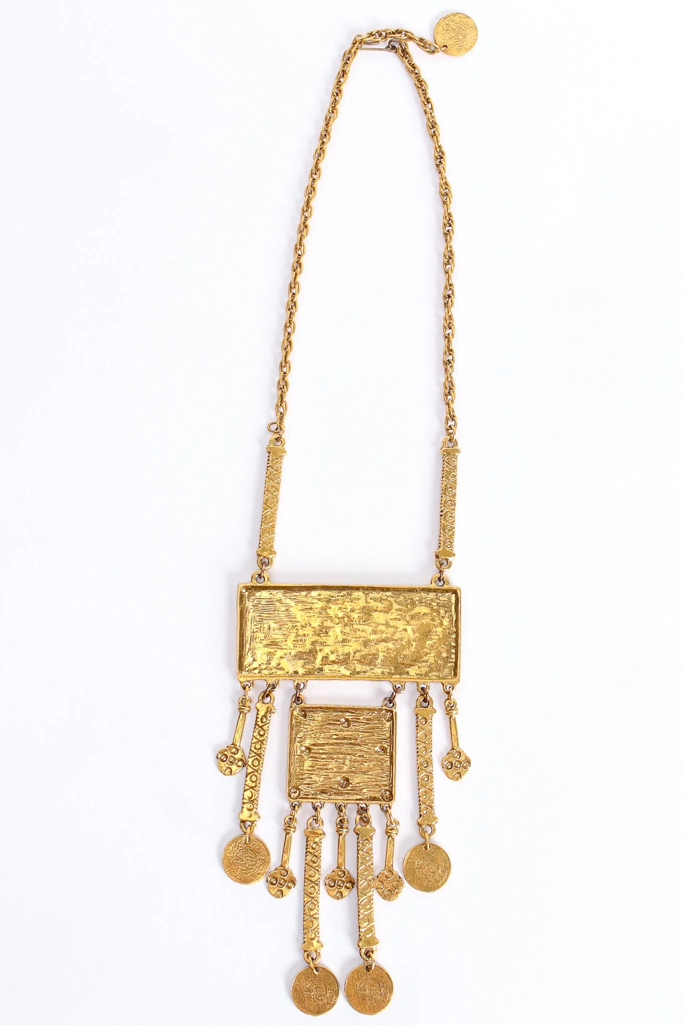 Byzantine Plate Coin Drop Necklace