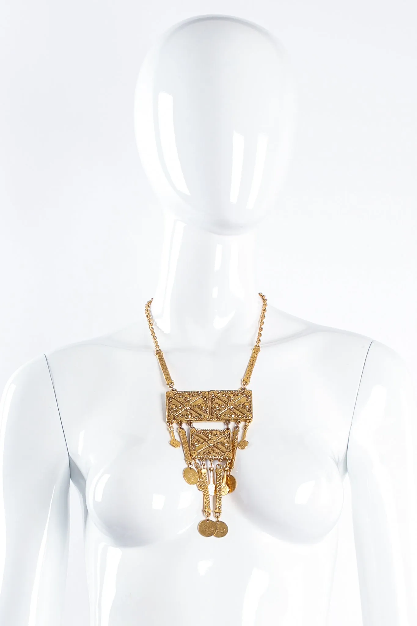 Byzantine Plate Coin Drop Necklace