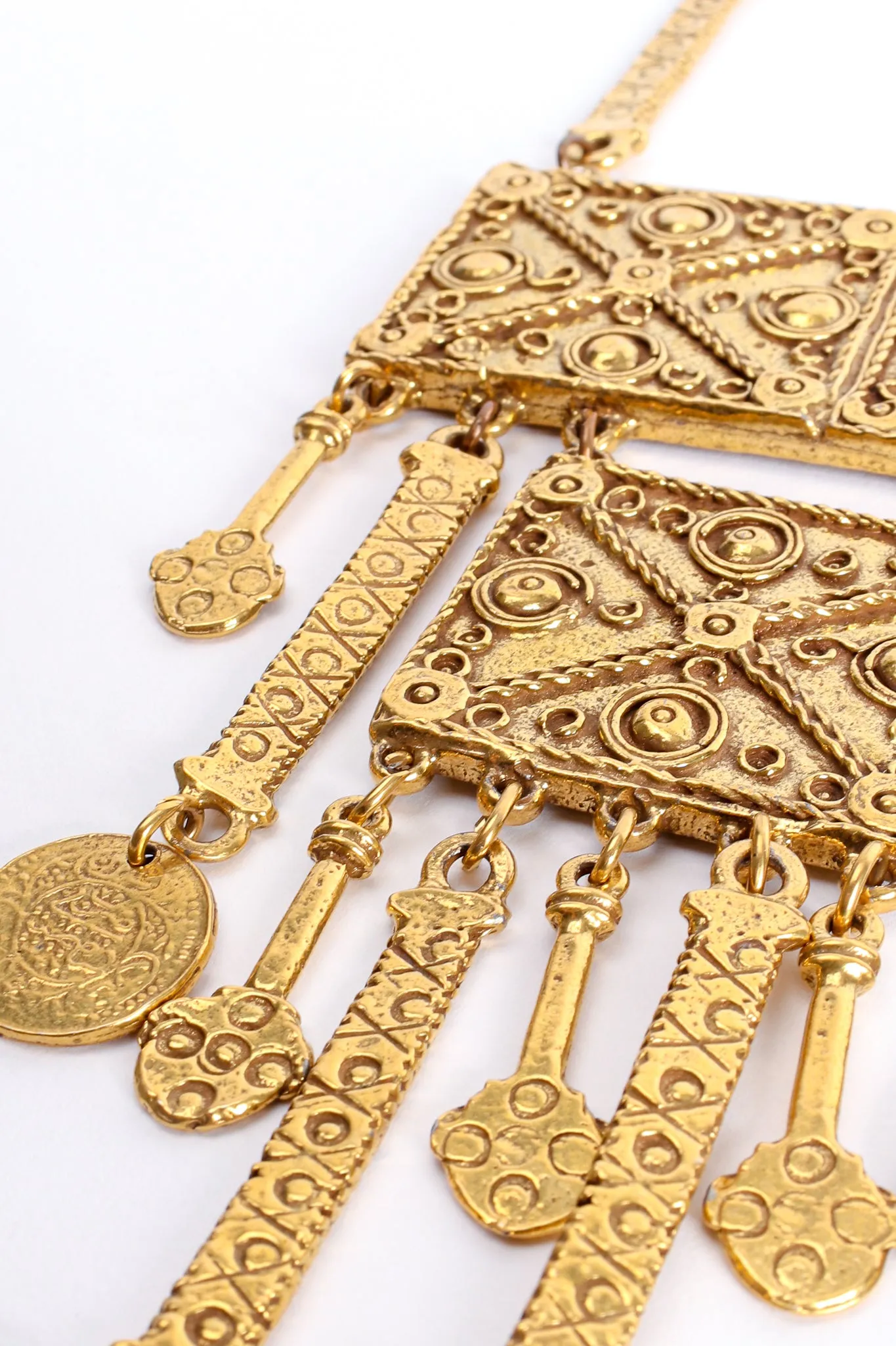 Byzantine Plate Coin Drop Necklace
