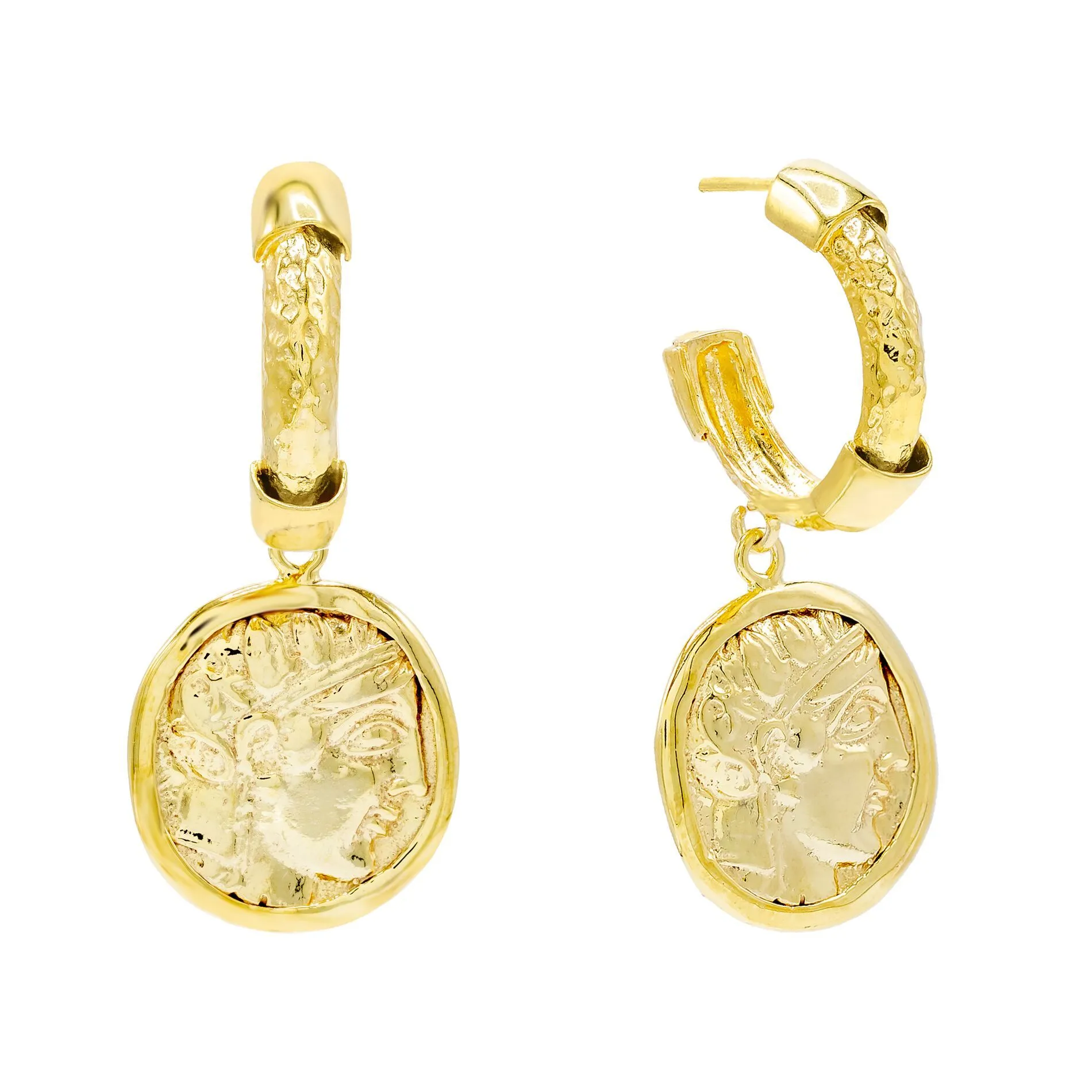Caesar Coin Hoop Earring